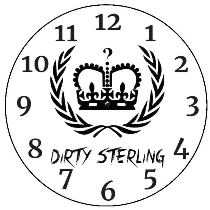 Dirty Sterling Clock 20cm hardened glass clock - Luxe-Custom-Designer