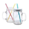 Glass Mason Jar with straw - Luxe Custom Designer