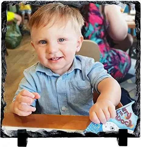 Gloss Photo Slate - Square 19cm x 19cm Single Photo - Luxe Custom Designer