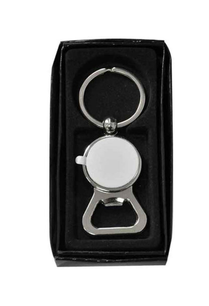 Metal silver circle keyring - Luxe Custom Designer