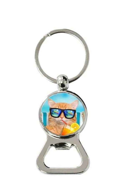 Metal silver circle keyring - Luxe Custom Designer