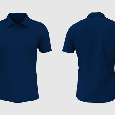 Navy Blue Polo Top - Luxe-Custom-Designer