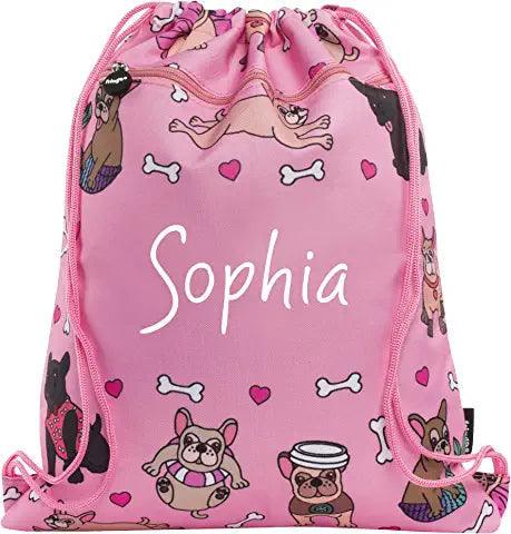 Personalised Drawstring Backpack, Gym Rucksack, School Sport Bag, PE Kit Bag - Luxe-Custom-Designer