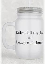 Personalised Frosted glass Mason Jar with straw - Luxe-Custom-Designer