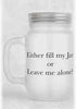 Personalised Frosted glass Mason Jar with straw - Luxe Custom Designer