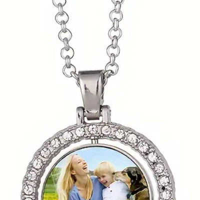 Silver Double Photo Pendant Necklace - Luxe-Custom-Designer