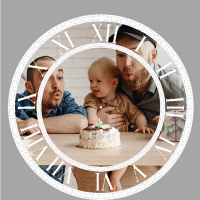 Single photo clock 20cm - Luxe-Custom-Designer