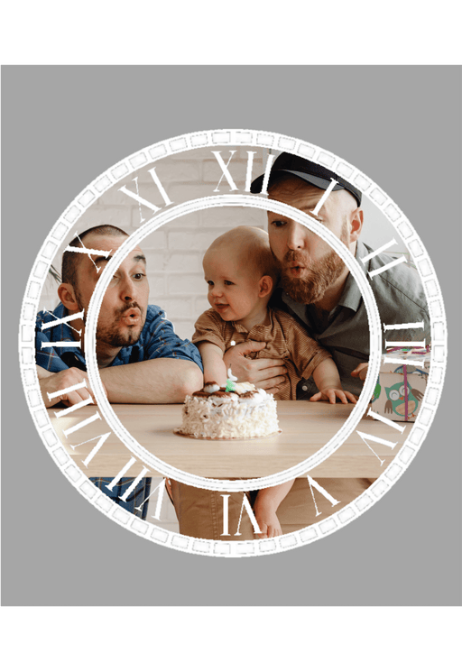 Single photo clock 20cm - Luxe-Custom-Designer