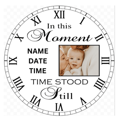 Single photo clock 20cm - Luxe-Custom-Designer