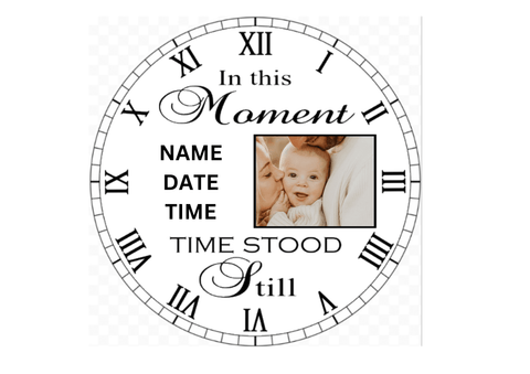 Single photo clock 20cm - Luxe-Custom-Designer