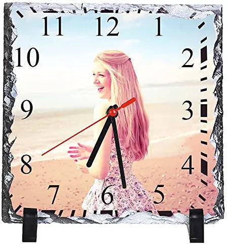 Square Photo Slate Clock - Luxe-Custom-Designer